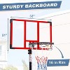 NAYSAYE 8.5FT Adjustable Height Portable Basketball Hoop Outdoor for Adult with Shatterproof Backboard w/Shock Absorbent Rim for Swimming Pool, Red - 3 of 4