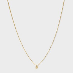 14K Gold Plated Small Polished Initial Pendant Necklace - A New Day™ Gold - 1 of 4