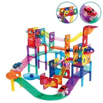 Picasso Tiles Magnetic Marble Run and Race Track 108pc Combination Set