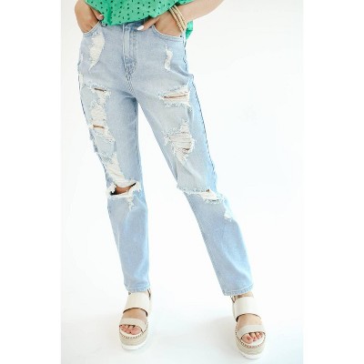 Women's The Amelia Distressed Mom Jean - CELLO 3