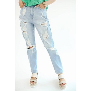 Women's The Amelia Distressed Mom Jean - CELLO 3 - 1 of 4