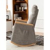 BRINJOY 38.6"Accent Rocking Chair with Footrest High Back Rubber Wood Rocking Legs - 4 of 4