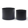 Black Round Coffee Table Set of 2, MDF Nesting Coffee Tables with Veneer. - 4 of 4