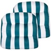 Havana Stripe Patio Cushions Outdoor Chair Pads Thick Fiber Fill Tufted 19" x 19" by Sweet Home Collection® - 2 of 4