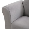 Infurnic Kids Sofas Linen Kids Upholstered Couch with ottoman,Durable, Ergonomic, Easy Assembly for Kids, Gray, 22.4"*11.4"*17.7" - 4 of 4