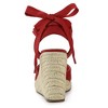 Allegra K Women's Closed Round Toe Espadrilles Wedges Tie Up Sandals - 4 of 4