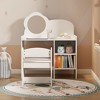 KWPZQEB Kids Vanity Table and Chair Set, Girls Vanity Set with Chair & Storage Shelves, Study and Activity Table for Girls and Boys - White - 2 of 4