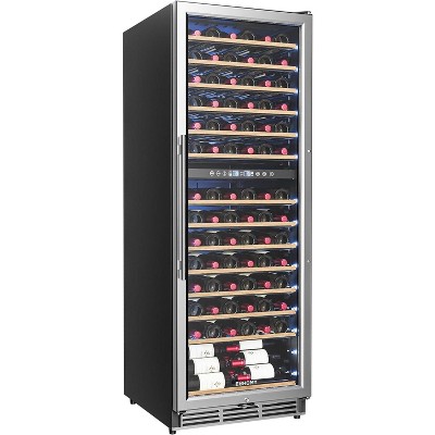 EUHOMY 24" Bottle Fridge Dual Zone, 100 Bottle Cooler Refrigerator in Stainless Steel