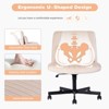 Okak Modern Adjustable Armless Home Office Desk Chair with Criss Cross  Legs,Velvet/Linen Swivel Task Chair for Office,Study,Studio - 4 of 4
