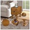 CAVINAS 23.6" Side Table, Modern Wooden Nightstand Accent Table with Storage Drawer and 4 Legs for Living Room, Bedroom, Easy Assembly - 3 of 4