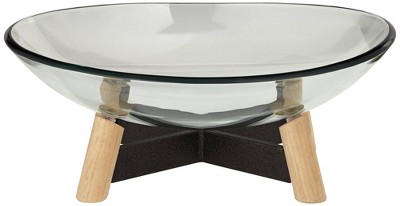 Studio 55D Synchrony 17 3/4" Wide Clear Tempered Glass Decorative Bowl