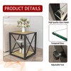 KTMBDW End Table, Small Side Table, Nightstand with 2-Layer Storage Shelves and Tempered Glass, Sofa Table for Small Spaces, Living Room, Bedroom - 4 of 4