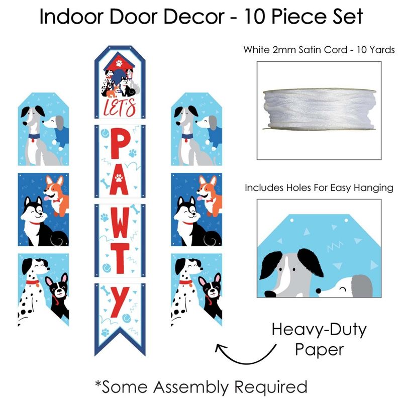 Big Dot of Happiness Pawty Like a Puppy - Hanging Vertical Paper Door Banners - Dog Baby Shower or Birthday Party Wall Decor Kit - Indoor Door Decor, 5 of 8