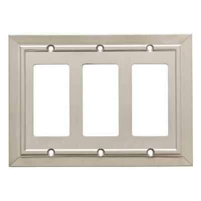 Franklin Brass Classic Architecture Triple Decorator Wall Plate Nickel