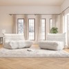 SYFERLORY Soft Beanbag Chair Set of 2£¬Bean Bag Chairs for Teens with High-Resilience Foam, Non-Slip Base Floor Lounge Sofa,Living Room, White - 3 of 4