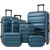 Whisen 6-Piece Hardshell Luggage Set with Dual Spinner Wheels (Carry-On & Check-In) - Inky Blue - 2 of 4