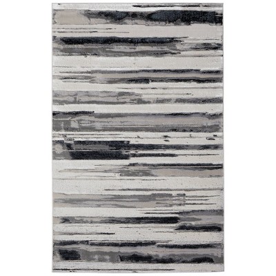Micah Modern Abstract Silver/Gray/Black Area Rug