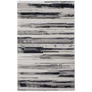 Micah Modern Abstract Silver/Gray/Black Area Rug