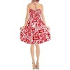 LA LEELA Women's Summer Boho Halter Smocked Mini Swing Beach Casual Backless Dress Tube Top Strapless for Women One Size Red, Turtle - 2 of 3