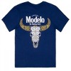 Mens Modelo Fighting Spirit Cow Skull Front and Back Print T-Shirt - 3 of 4