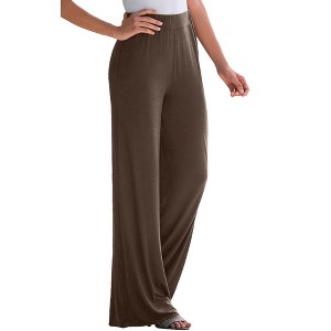 Jessica London Everyday Stretch Knit Wide Leg Pant - 1 of 4