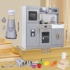 Wooden Play Kitchen for Kids, Pretend Kitchen Set with Lights, Sounds, Microwave, Ice Maker, Oven, 20PCS Accessories, Chef Toys - 2 of 4