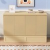 Queen/Full Size Murphy Bed Wall Bed, Modern Wood Cabinet Bed with Drawer and Sockets & USB Ports -ModernLuxe - 2 of 4