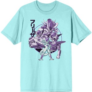 Dragon Ball Z Anime Cartoon Characters Mens Blue Graphic Tee Shirt - 1 of 2