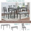 NicBex 6-Piece Dining Table Set with 4 Upholstered Dining Chairs & Bench,Modern 58.5 Inch Rectangle Kitchen Table Set with Wood Legs for livingroom - 4 of 4
