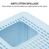 LunaLulinlk blue Large enclosed cat litter box with mat and litter scoop, front entry top exit door - 2 of 4