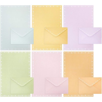 Paper Junkie 96-Pack Pastel Stationery Paper with Envelopes, 6 Colors with 48 Envelopes (8 x 5.5 in)