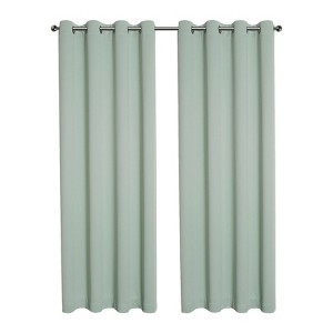 Kate Aurora Hotel Living 2 Pack 100% Blackout Grommet Top Sage Green Curtain Panels - 1 of 4