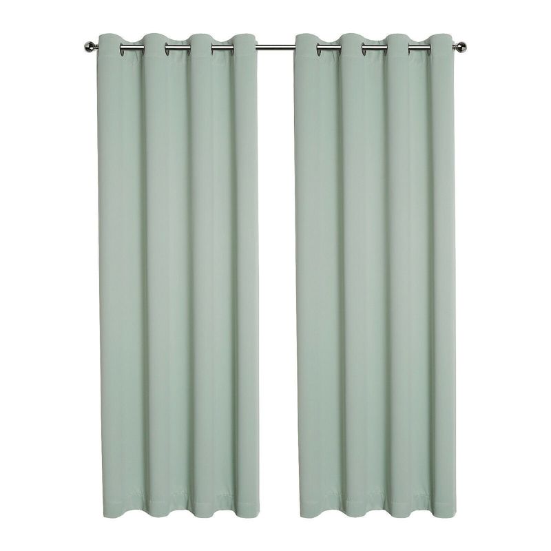 Kate Aurora Hotel Living 2 Pack 100% Blackout Grommet Top Sage Green Curtain Panels, 1 of 8