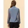Allegra K Women's Button Down Sheer Sleeve Point Collar Work Tops - 4 of 4