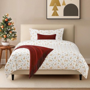 Luxury Soft Premium Christmas Duvet Cover Set - Zipper Closure & Matching Pillow Shams - CGK Linens - 1 of 4