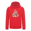 Everyday Kids Christmas Collection Red & Gold Painted Tree Girls Pullover Hoodie – Holiday Sweatshirt - 4 of 4