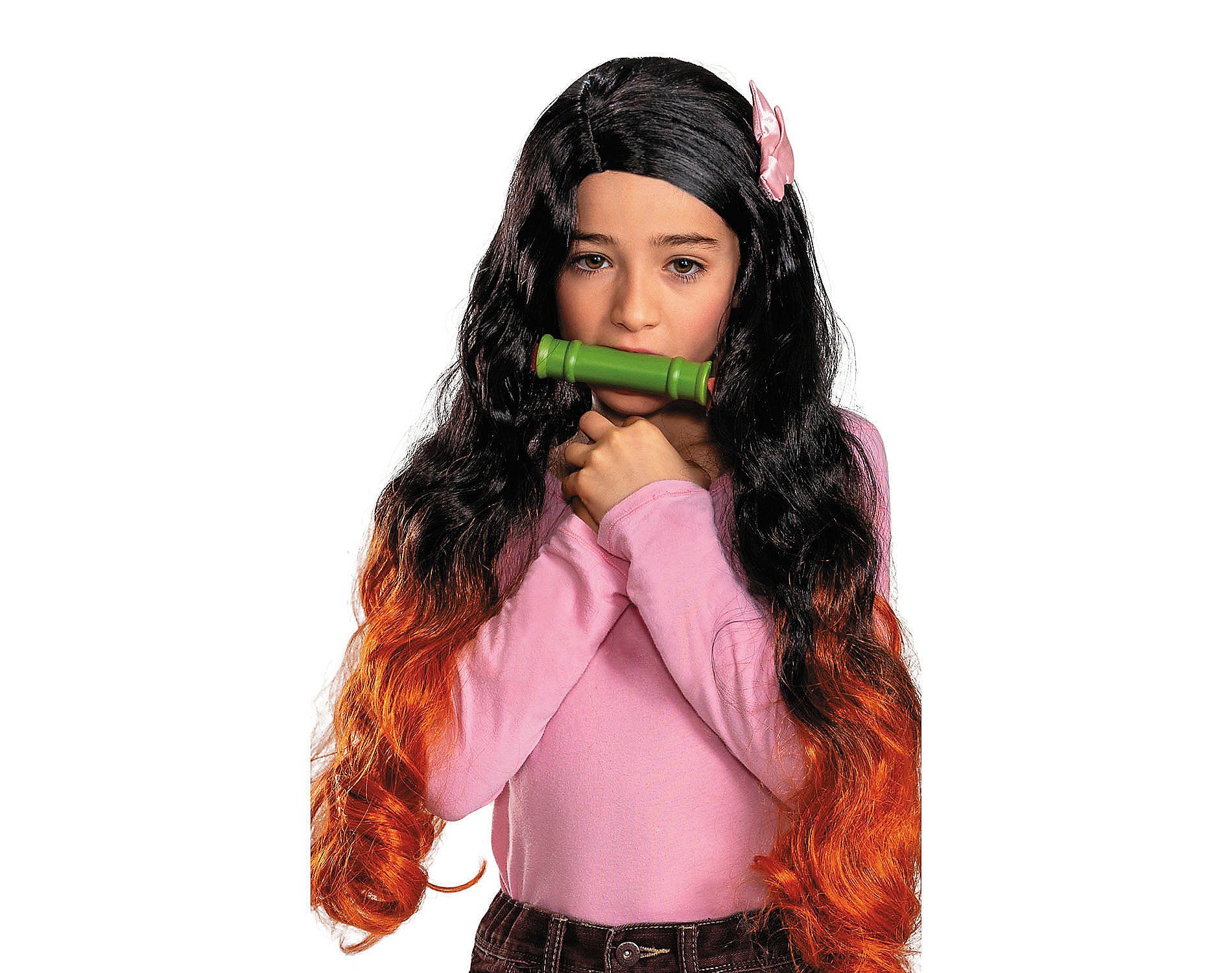 Demon Slayer: Kimetsu no Yaiba Kids' Nezuko Kamado Halloween Costume Accessories - Black - One Size Fits Most