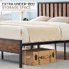 Bed Frame with Headboard, Metal Platform Bed Frame with 14 Heavy Duty Steel Slats, Under Bed Storage, No Box Spring Needed, Brown - 3 of 4