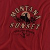 Yellowstone Montana Sunset Adult T-Shirt Cardinal - 2 of 4