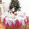 Pink Christmas Tree Tablecloth, Cute Winter Tablecloth, Pine Tree Design Table Cover Dining Room Holiday Party Table Decor - 2 of 4