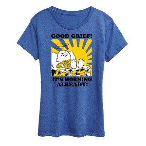Women's - Peanuts - Its Morning Already Short Sleeve Graphic T-Shirt - 1 of 4