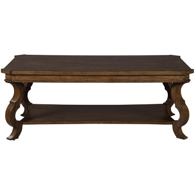 Traditional Rectangular Black and Gray Wood Coffee Table
