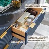 SinCiDo Modern Fluted Drawer Dresser, Gold Accents, Wood TV Stand & Storage Dressers Organizer for Bedroom, Living Room - 2 of 4