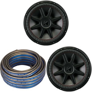 Kicker (2) CompVR 15-Inch (38cm) Subwoofer, DVC, 2-Ohm w/ Speaker Wire Bundle - 1 of 4