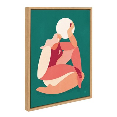 How The Sun Loves The Moon Abstract Canvas Art with Natural Frame
