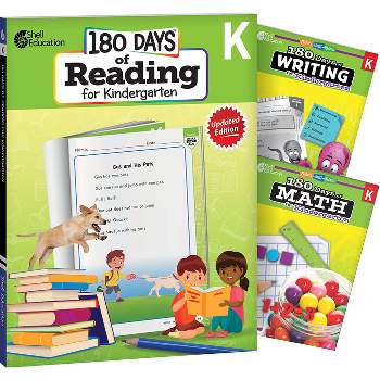 180 Days of Reading, Writing and Math Grade K: 3-Book Set - (180 Days of Practice) (Mixed Media Product)