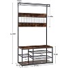 3-in-1 Hall Tree with Entryway Bench, Coat Rack & Storage Shelves, Freestanding Organizer w/Shoe Storages, Hanging Rod & Removable Hooks for Hallway - 2 of 4