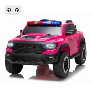 COZONY 12V Licensed RAM Kids Ride-On Police Car w/ Remote, Electric Pickup Truck for Age 3-6, 3 Speeds Adjustable - 1 of 4