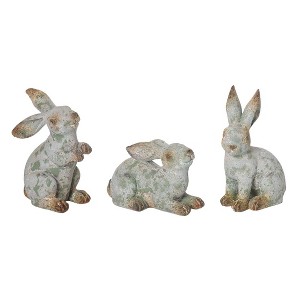 Transpac Mini Resin Rustic Rabbit Figurines Set of 3 Spring Home Decorations - 1 of 1