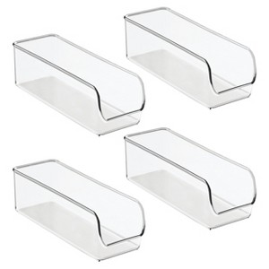 iDesign Narrow Pantry Bin for Kitchen Storage - Set of 4 - Clear - 1 of 4